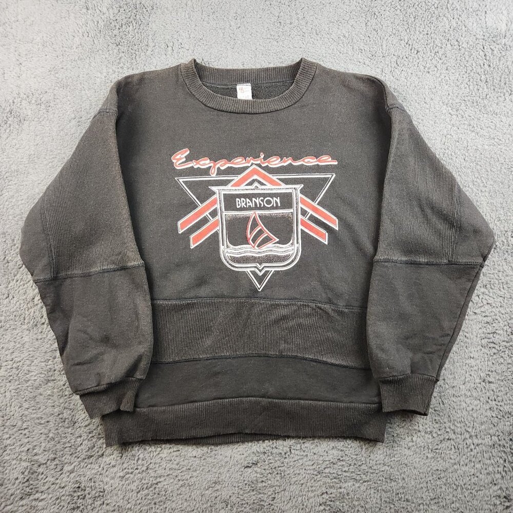 Vintage Branson Missouri Sail Boat Crest Tourist Sweatshirt Men's Large USA Made